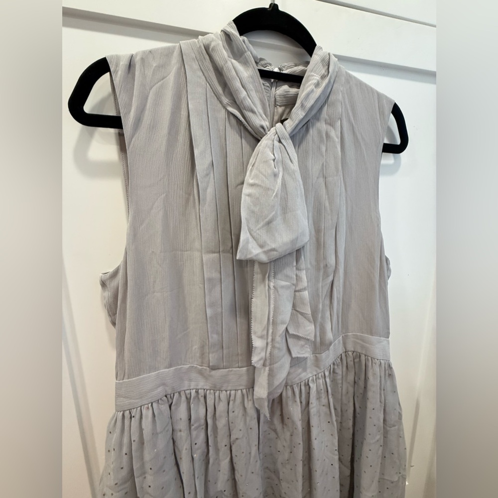 St. John Light Gray Tiered Midi Dress - Picture 4 of 8